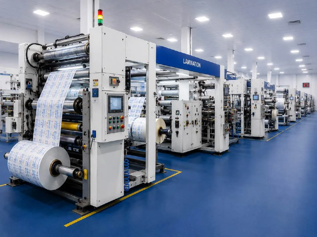 Lamination and flexible packaging converting line shown in the Raman Laaminators company profile